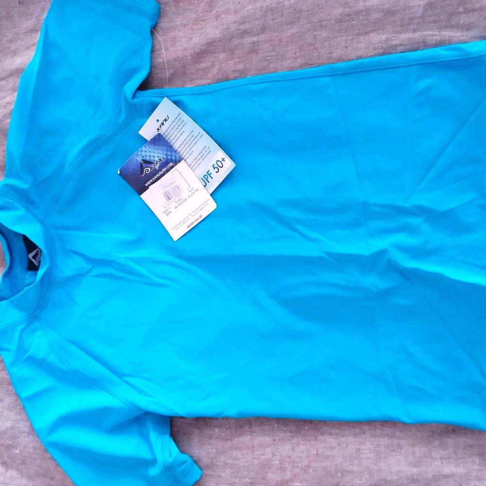 Aqua blue rash guard